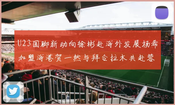 U23国脚新动向徐彬赴海外发展杨希加盟海港贺一然与拜合拉木共赴蓉城